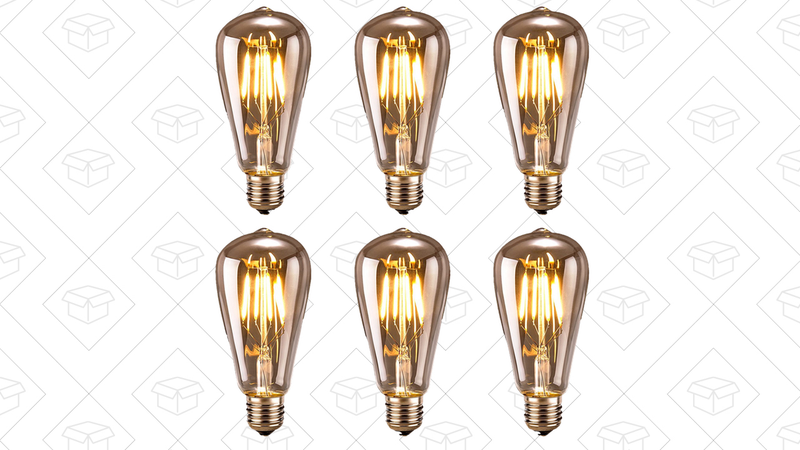 Oak Leaf LED Edison Bulb 6-Pack, $19 with code 4VSTG5EJ